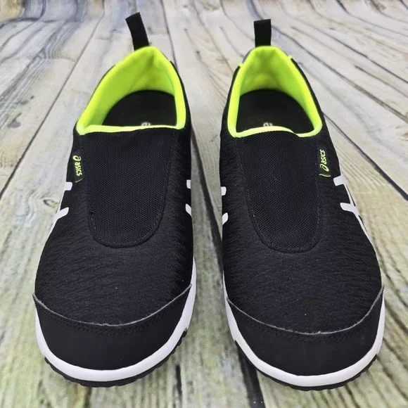 ASICS Metrolyte 2 Slip-On Shoes Women's 7.5 Black Neon Lightweight Walking Q555N